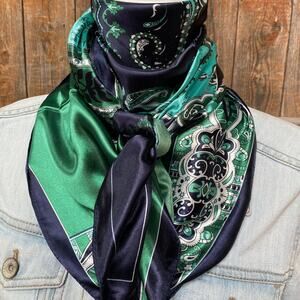 Blue & Green Waves Western Wild Rag Scarf